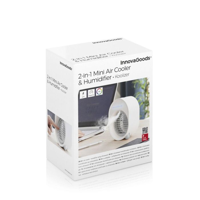 Mini Climatizador Humidificador por Ultrasonidos con LED Koolizer InnovaGoods 1 Mini Climatizador Humidificador por Ultrasonidos con LED Koolizer InnovaGoods 1