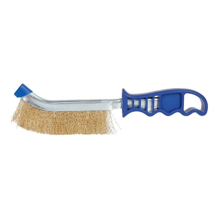 Workpro Cepillo de Mano Metálico con Cerdas de Latón y Mango de Plástico, 25 cm de Largo con Orificio para Colgar