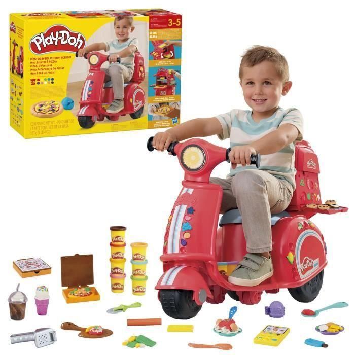 Play-Doh F8803 Scooter Moto Repartidora de Pizzas para niños, kit creativo con masa para hacer pizzas y toppings de colores, edad +3 años Play-Doh F8803 Scooter Moto Repartidora de Pizzas para niños, kit creativo con masa para hacer pizzas y toppings de colores, edad +3 años
