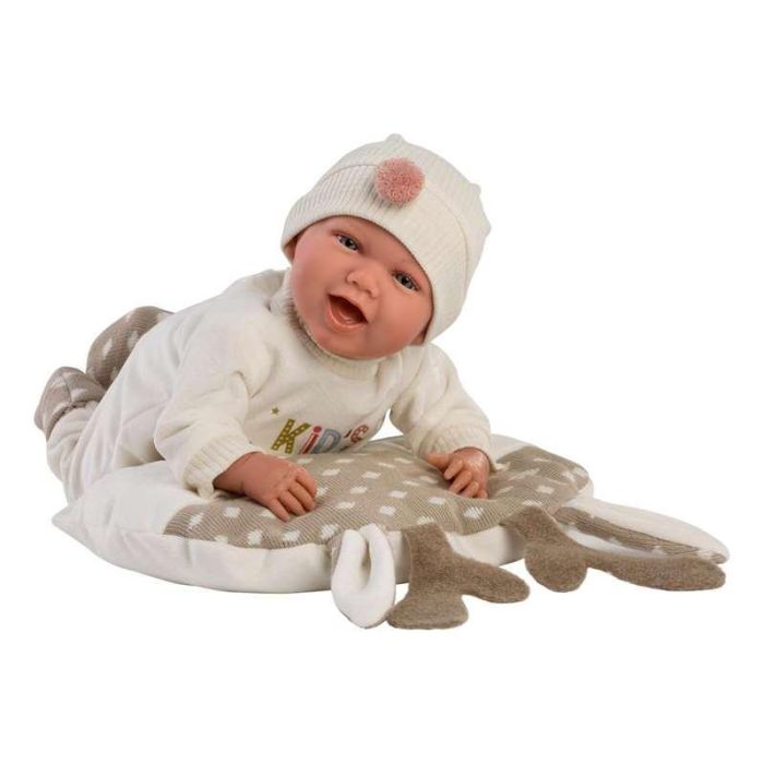 Muñeco recien nacido mimi sonrisas con peto kids zone, chupete y cojin reno 40 cm cuerpo tela 6 Muñeco recien nacido mimi sonrisas con peto kids zone, chupete y cojin reno 40 cm cuerpo tela 6