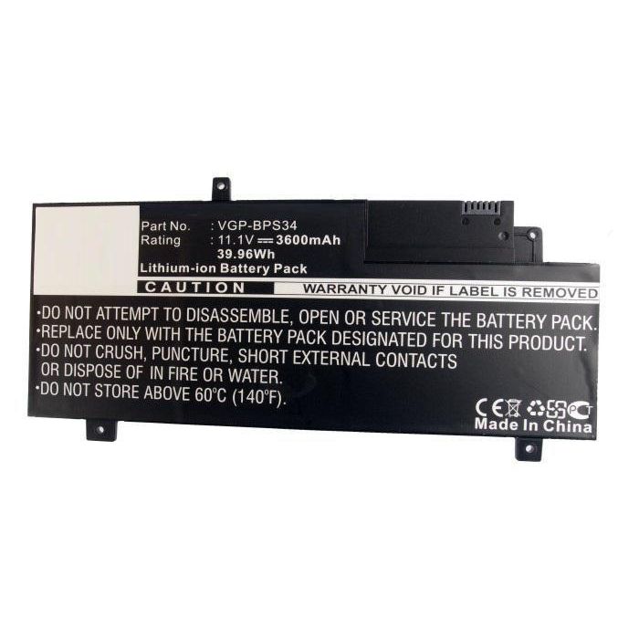 CoreParts Laptop Battery for Sony 39.96Wh Li-ion 11.1V 3600mAh Black, F15A16, F15A16SC, SVF15A13CW, SVF15A15CW, SVF15A16SC, VAIO Fit 15, VAIO-C 1 CoreParts Laptop Battery for Sony 39.96Wh Li-ion 11.1V 3600mAh Black, F15A16, F15A16SC, SVF15A13CW, SVF15A15CW, SVF15A16SC, VAIO Fit 15, VAIO-C 1