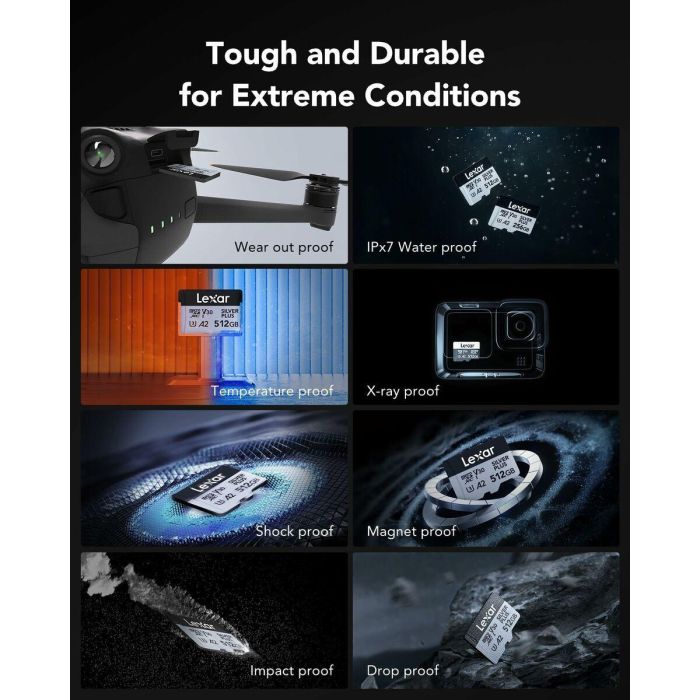 Tarjeta de Memoria Micro SD con Adaptador Lexar LMSSIPL512G-BNANG 512 GB