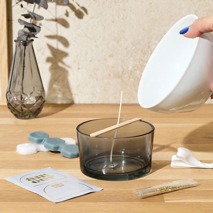 The Concept Factory Kit Hacer Vela Piedras Doradas Colección Bougie Material Vidrio Cristal Máquina 1