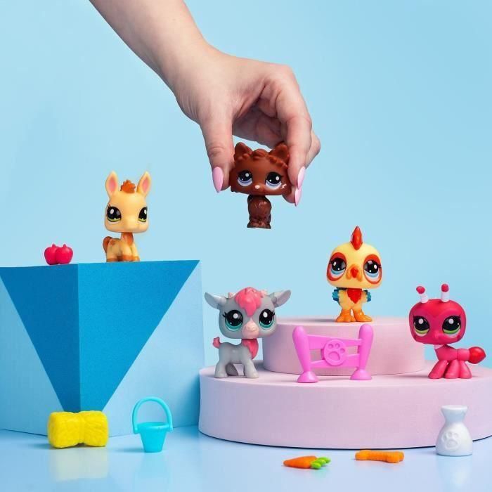 Bandai BF00510 Littlest Pet Shop Set de Coleccionista Tema Granja con 5 Animales y Accesorios - Generación 7 5