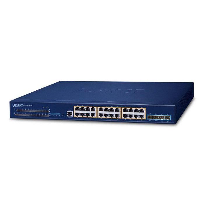 Planet SGS-6310-24P4X Switch Gestionable L3 Apilable 24 Puertos PoE+ Gigabit + 4 SFP+ 10G, Routing, ERPS, Seguridad
