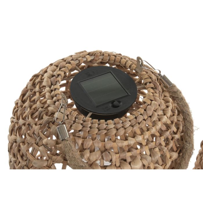 DKD Home Decor Lámpara Solar para Terraza y Jardín, Fibra, Marrón, 26 x 30 x 26 cm, Set de 3 (2 Unidades) DKD Home Decor Lámpara Solar para Terraza y Jardín, Fibra, Marrón, 26 x 30 x 26 cm, Set de 3 (2 Unidades)
