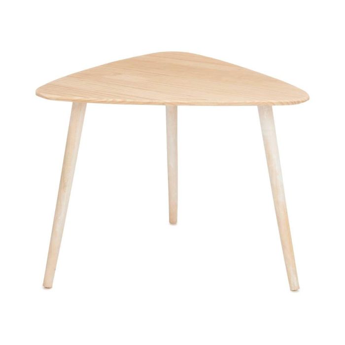 Mesa de Centro Triangular Natural Blanco Giftdecor 60x48x64 cm - Madera de Pino 2 Mesa de Centro Triangular Natural Blanco Giftdecor 60x48x64 cm - Madera de Pino 2