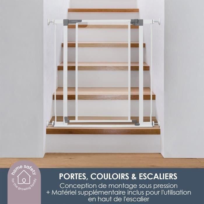 Puerta de seguridad con panel transparente DREAMBABY - Función de retención - Parte inferior anticaída - Blanca 4 Puerta de seguridad con panel transparente DREAMBABY - Función de retención - Parte inferior anticaída - Blanca 4