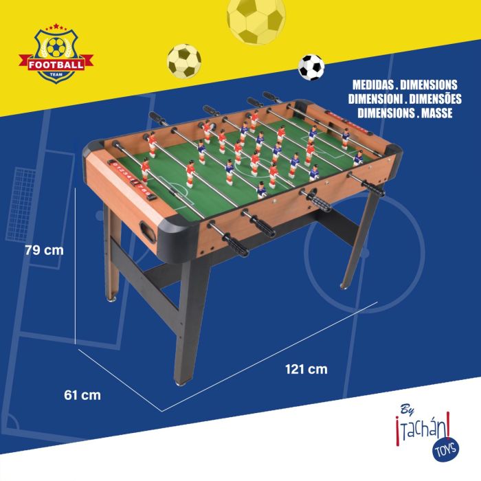 Futbolin De Madera 121 X 61 X 79 Guias Telescopicas - 20435N 4 Futbolin De Madera 121 X 61 X 79 Guias Telescopicas - 20435N 4