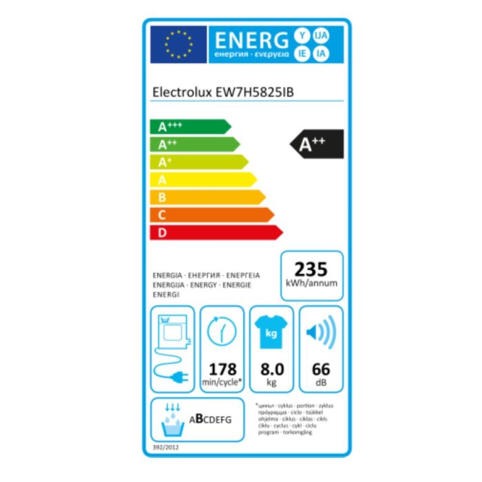 Secadora de condensación Electrolux EW7H5825IB 8 kg 1