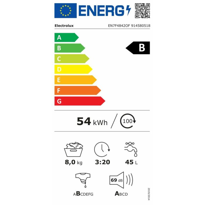 Lavadora Electrolux EN7F4842OF 59,6 cm 1400 rpm 8 kg 1