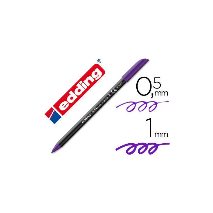 Rotulador Edding Punta Fibra 1200 Violeta N.8 Punta Fibra 0.5 mm 10 unidades