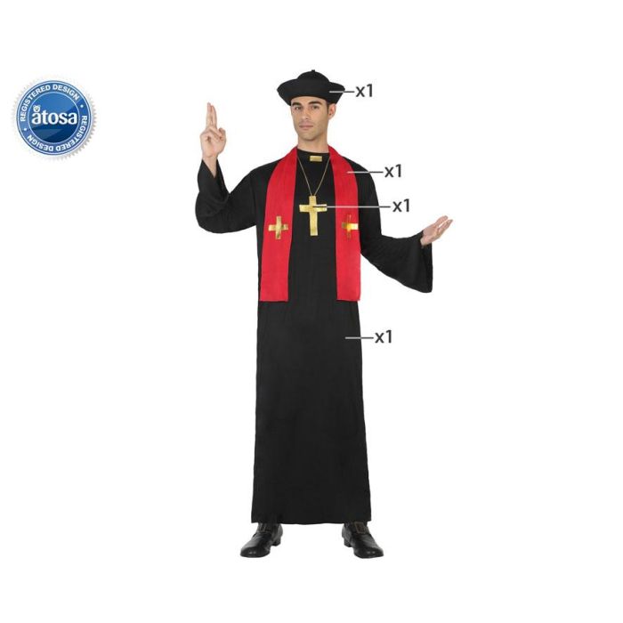 Disfraz para Adultos Cura Negro XL Disfraz para Adultos Cura Negro XL