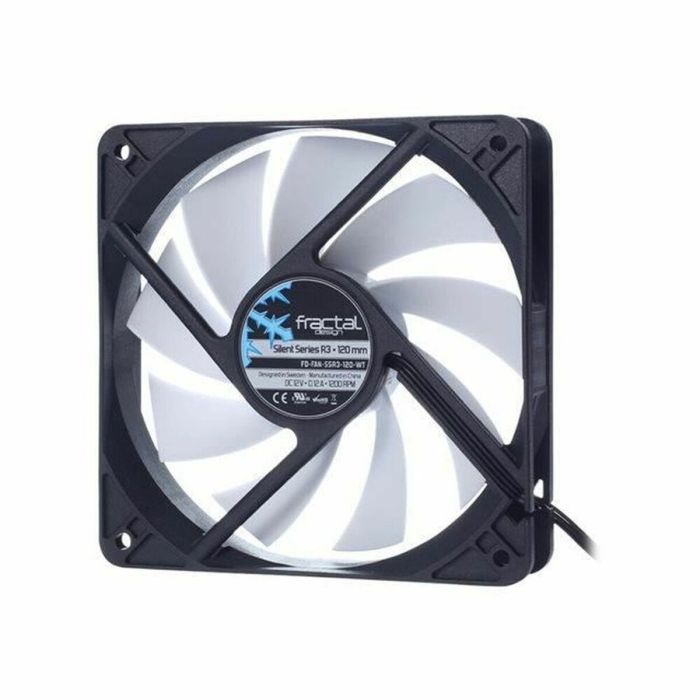 Fractal Design Silent Series R3 120 mm Carcasa del ordenador Ventilador 12 cm Negro, Blanco