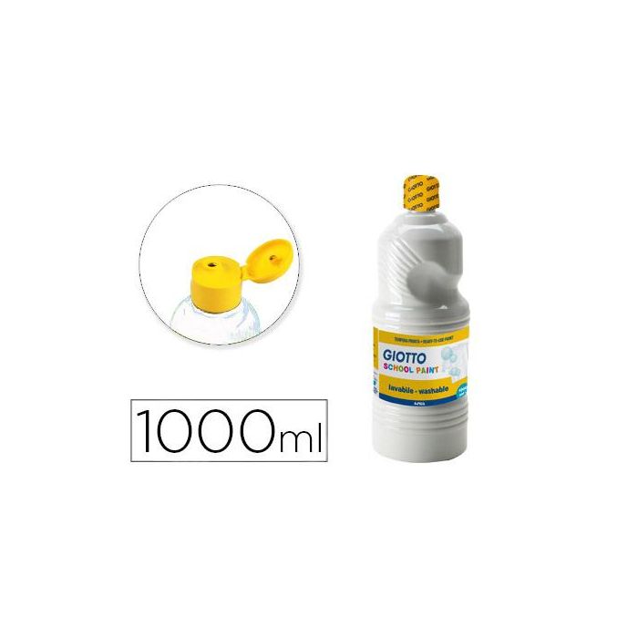 Giotto Témpera Escolar Lavable Blanco Botella 1000 mL