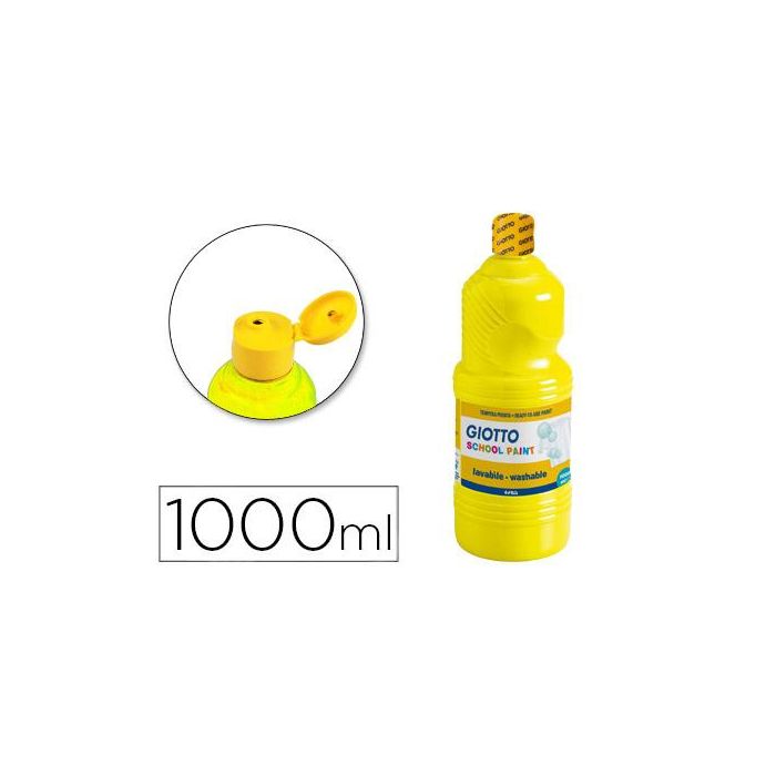 Tempera Liquida Giotto Escolar Lavable 1000 mL Amarillo