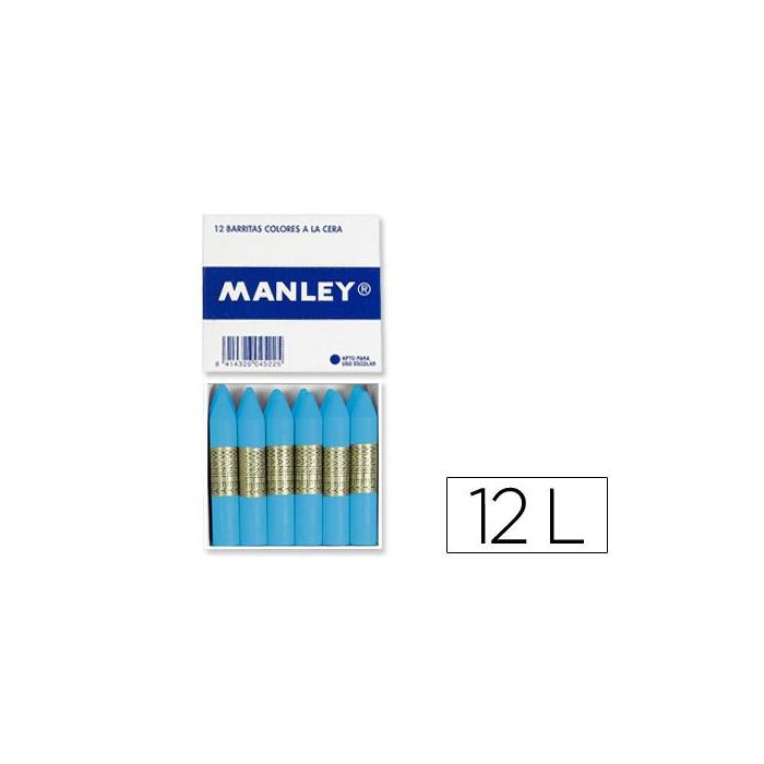 Manley Estuche De 12 Ceras 60 mm 41 Celeste Claro