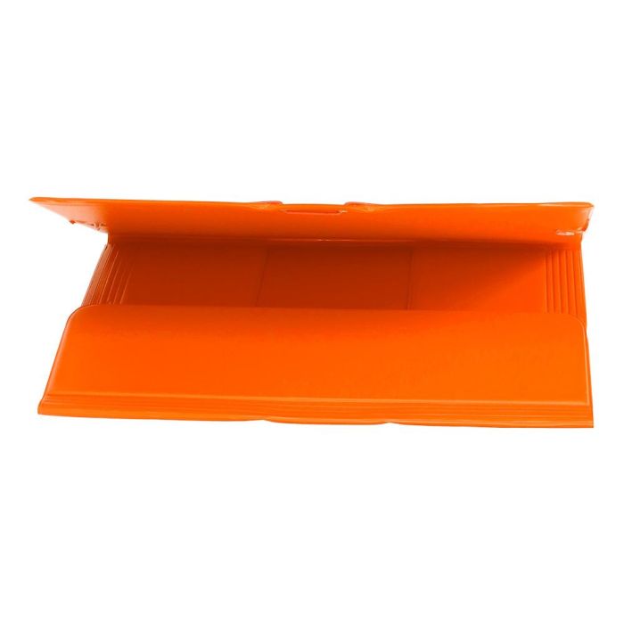 Carpeta Liderpapel Gomas Plastico Folio Solapas Color Naranja 1