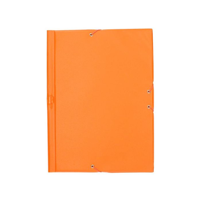 Carpeta Liderpapel Gomas Plastico Folio Solapas Color Naranja 1