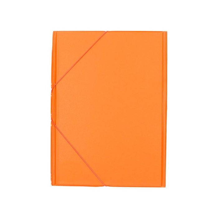 Carpeta Liderpapel Gomas Plastico Folio Solapas Color Naranja 2