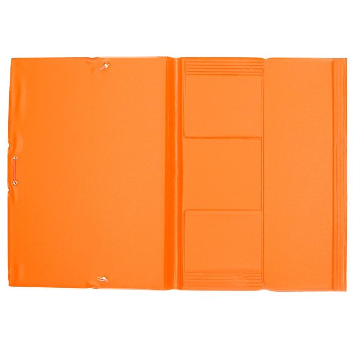 Carpeta Liderpapel Gomas Plastico Folio Solapas Color Naranja 3