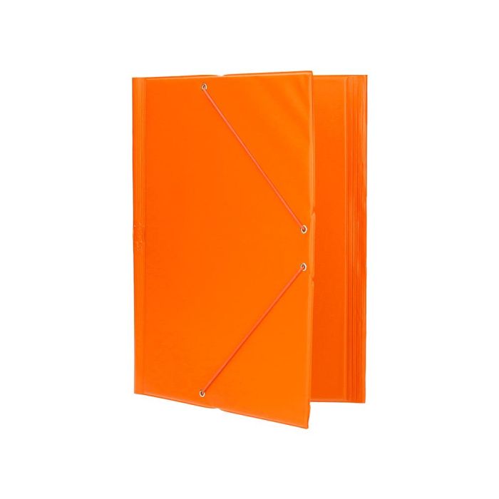 Carpeta Liderpapel Gomas Plastico Folio Solapas Color Naranja 4