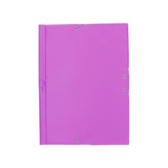 Carpeta Liderpapel Gomas Plastico Folio Solapas Color Lila 1