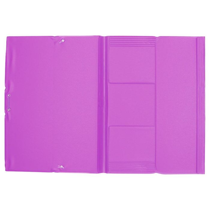 Carpeta Liderpapel Gomas Plastico Folio Solapas Color Lila 2