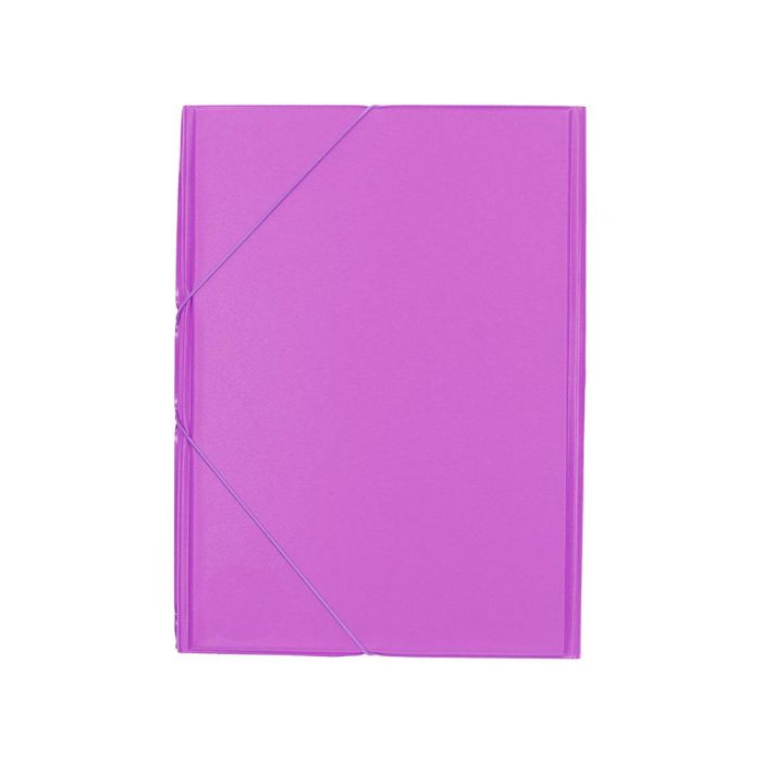 Carpeta Liderpapel Gomas Plastico Folio Solapas Color Lila 2