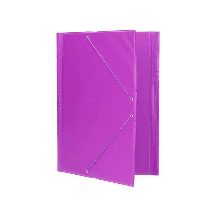 Carpeta Liderpapel Gomas Plastico Folio Solapas Color Lila 4