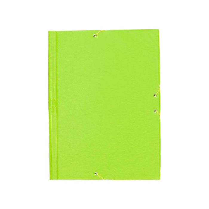 Carpeta Liderpapel Gomas Plastico Folio Solapas Color Verde Pistacho 1