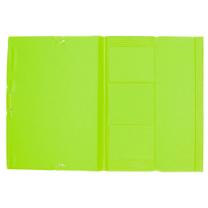 Carpeta Liderpapel Gomas Plastico Folio Solapas Color Verde Pistacho 2