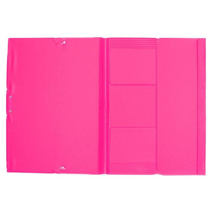 Carpeta Liderpapel Gomas Plastico Folio Solapas Color Fucsia