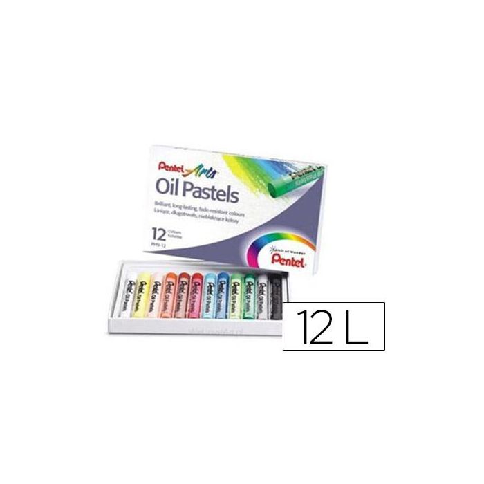 Lapices Pentel Oil Pastel Caja De 12 Colores Surtidos