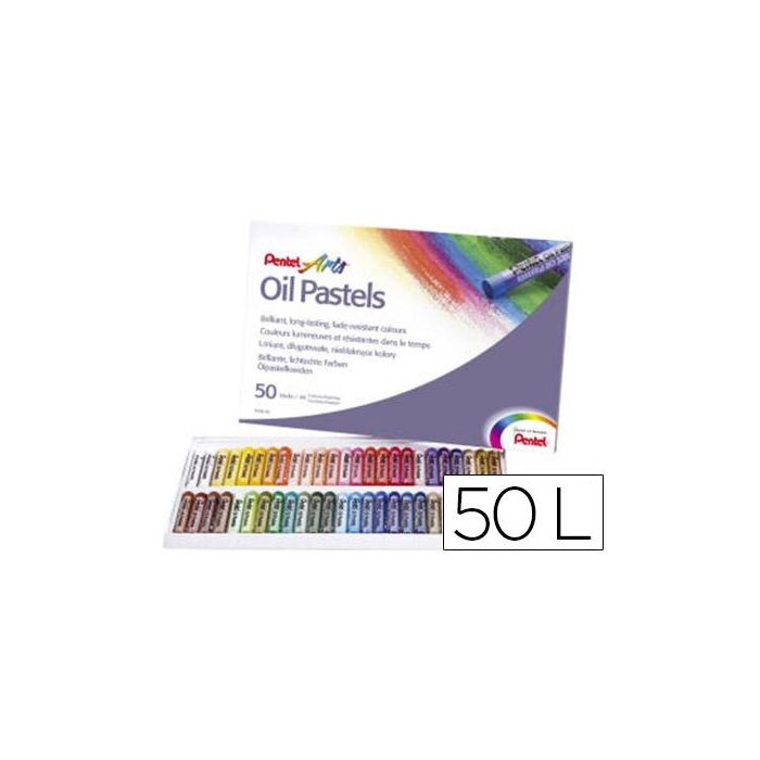 Lapices Pentel Oil Pastel Caja De 50 Colores Surtidos