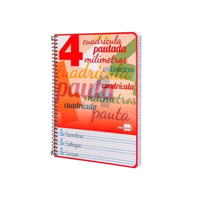 Cuaderno Espiral Liderpapel Cuarto Pautaguia Tapa Dura 80H75 gr Cuadro Pautado 4 mm Con Margen 6 unidades 2