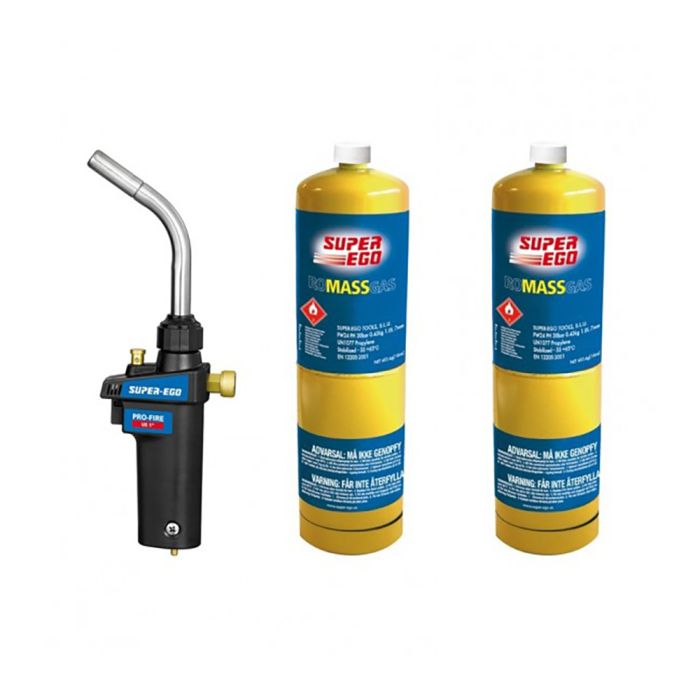 Kit soplete pro-fire + 2 botellas de gas mapp 1" 1500002772 super ego