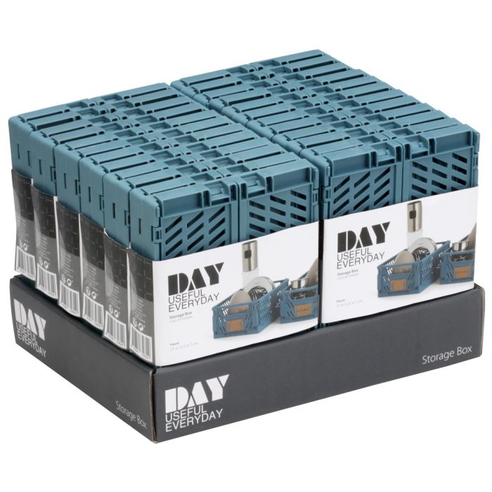 Conjunto de 2 cajas de almacenamiento plegables 17x12.5x7cm azul tapiz day 3