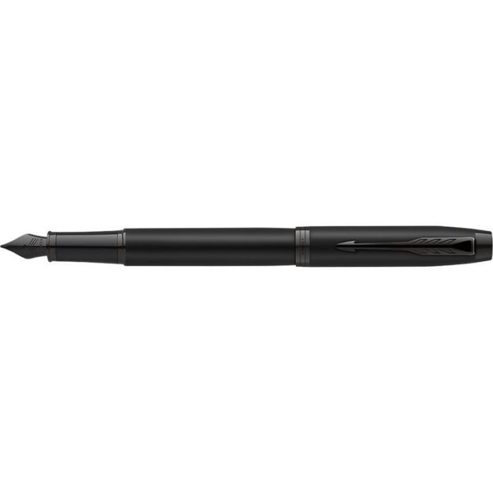 Parker Füller IM Achromatic Negro Punta Fina Azul con Clip, Acero Inoxidable, Sistema Cartucho, en Caja de Regalo 5