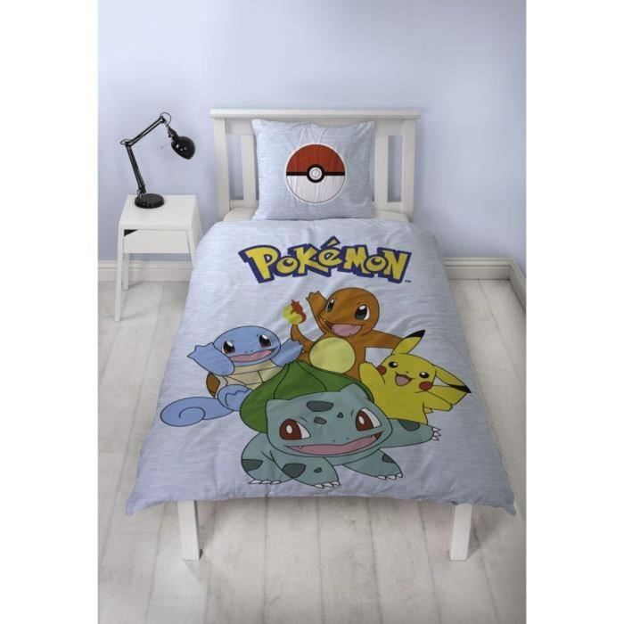 Pokemon Juego de Cama Reversible AAART15021 - Pikachu y Starter 1G III - Microfibra - Funda Nórdica 140x200 cm + Almohada 63x63 cm 1 Pokemon Juego de Cama Reversible AAART15021 - Pikachu y Starter 1G III - Microfibra - Funda Nórdica 140x200 cm + Almohada 63x63 cm 1
