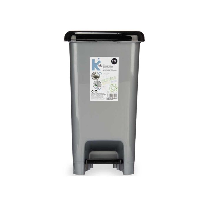Papelera de Reciclaje con Pedal 25L Negro - Arte Regal 37x47x26 cm (8 Unidades) 2 Papelera de Reciclaje con Pedal 25L Negro - Arte Regal 37x47x26 cm (8 Unidades) 2