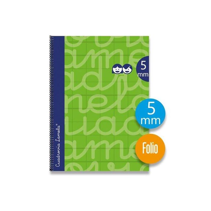 Lamela Bloc Tapa Forrada Fº 80H Cuadrovia 5 Mm Verde (Set de 5)