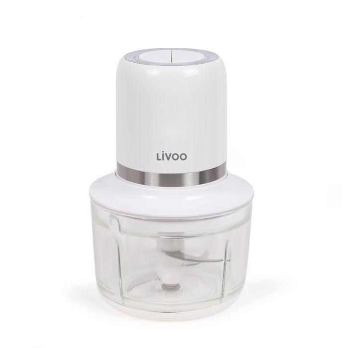 Picadora eléctrica inalámbrica - LIVOO - 200 W - 2 velocidades - 1,2 L - 4 cuchillas de acero - Blanco Picadora eléctrica inalámbrica - LIVOO - 200 W - 2 velocidades - 1,2 L - 4 cuchillas de acero - Blanco