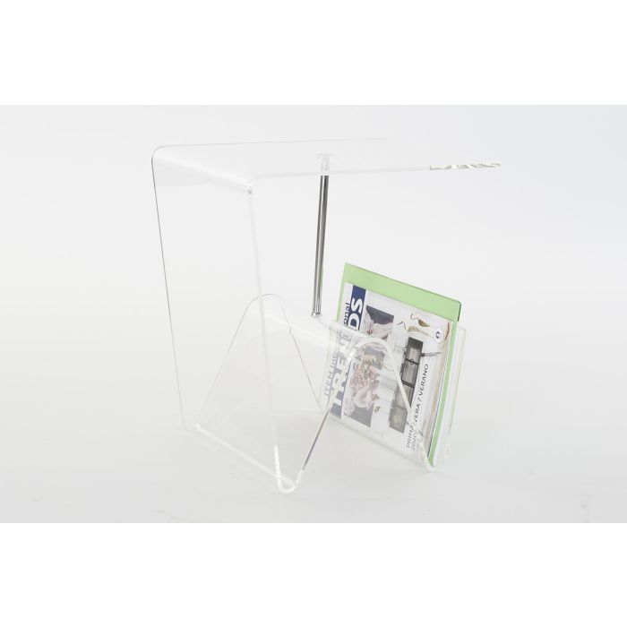 DKD Home Decor Mesita Auxiliar Loft con Revistero de Acrílico y Metal Transparente 40x30x44 cm 3 DKD Home Decor Mesita Auxiliar Loft con Revistero de Acrílico y Metal Transparente 40x30x44 cm 3
