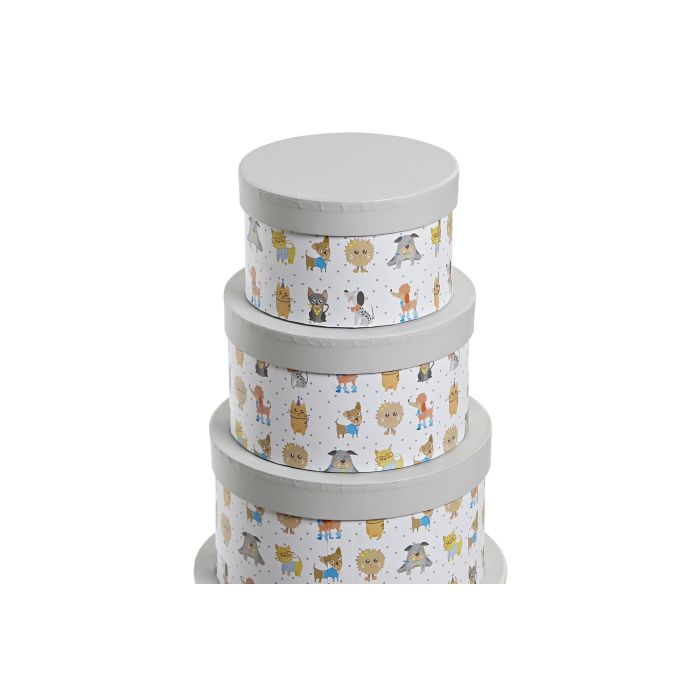 DKD Home Decor Caja Infantil Colección Best Friends de Cartón Blanco Multicolor 37.5 x 18 x 37.5 cm - Set de 10 Piezas 1 DKD Home Decor Caja Infantil Colección Best Friends de Cartón Blanco Multicolor 37.5 x 18 x 37.5 cm - Set de 10 Piezas 1