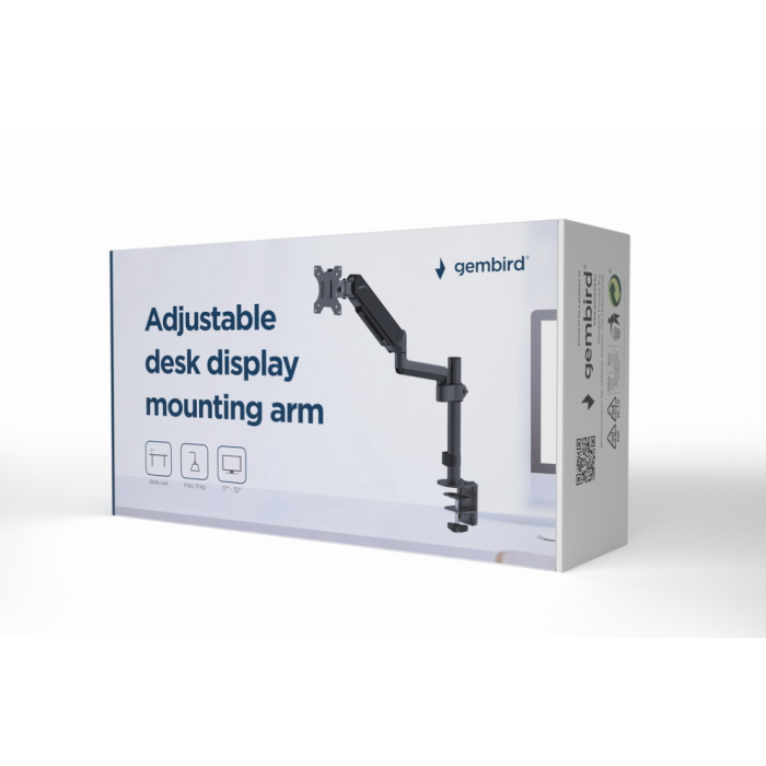 GEMBIRD MA-DA1P-01 Soporte para Monitor de Escritorio, Negro, hasta 32 Pulgadas GEMBIRD MA-DA1P-01 Soporte para Monitor de Escritorio, Negro, hasta 32 Pulgadas