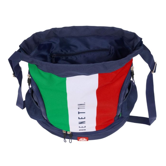 Bolsa Mochila con Cuerdas Benetton Flag Azul marino 35 x 40 x 1 cm 1