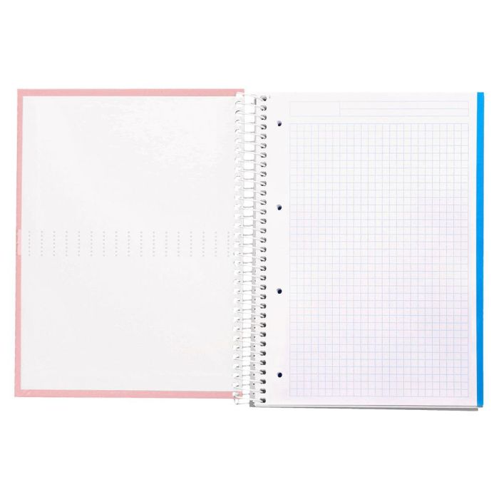 Cuaderno Espiral Liderpapel A4 Micro Crafty Tapa Forrada 120H 90 gr Cuadro 5 mm 5 Bandas 4 Colores Color Rosa 8