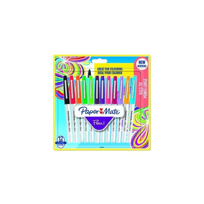 Rotulador Fibra Paper Mate Bold Surtido Blister De 12