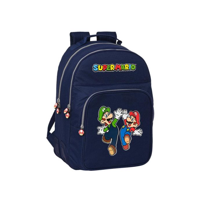 Mochila Escolar Super Mario Azul marino 32 x 42 x 15 cm